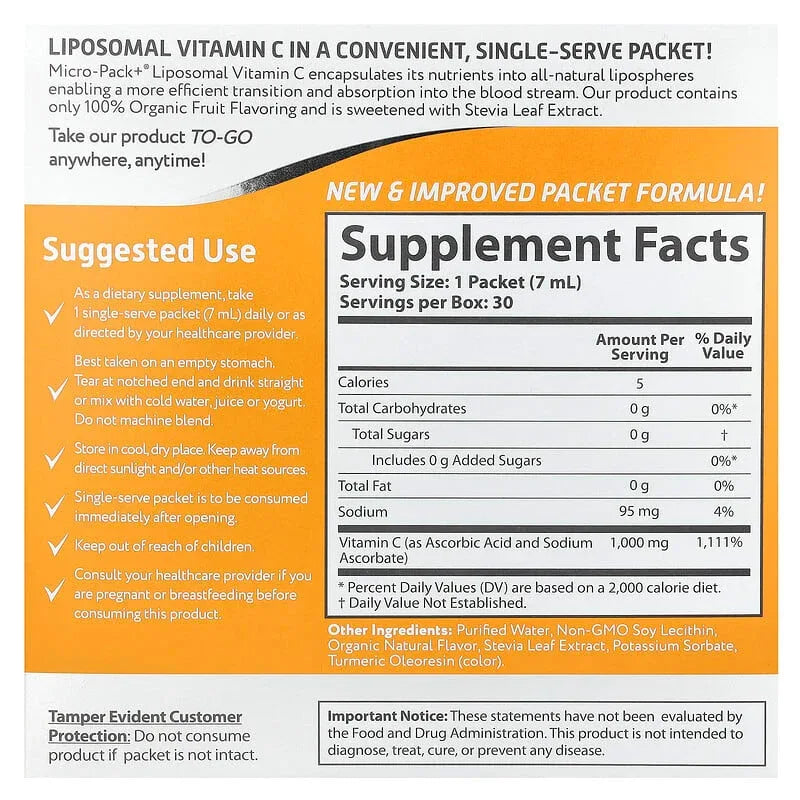 Aurora Nutrascience, Micro-Pack+®, Liposomal Vitamin C