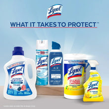 Set of Lysol laundry products, including laundry sanitizer bottle, displayed together