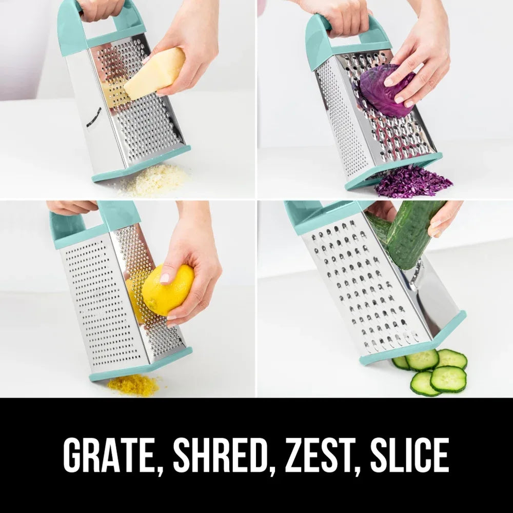 GORILLA GRIP Cheese Grater, BPA Free Stainless Steel Box Graters, Cheeses and Veggie Shredder - USA MEGA SHOP