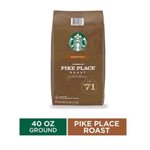 Starbucks Pike Place ground coffee bag, 40 oz, roast label on front