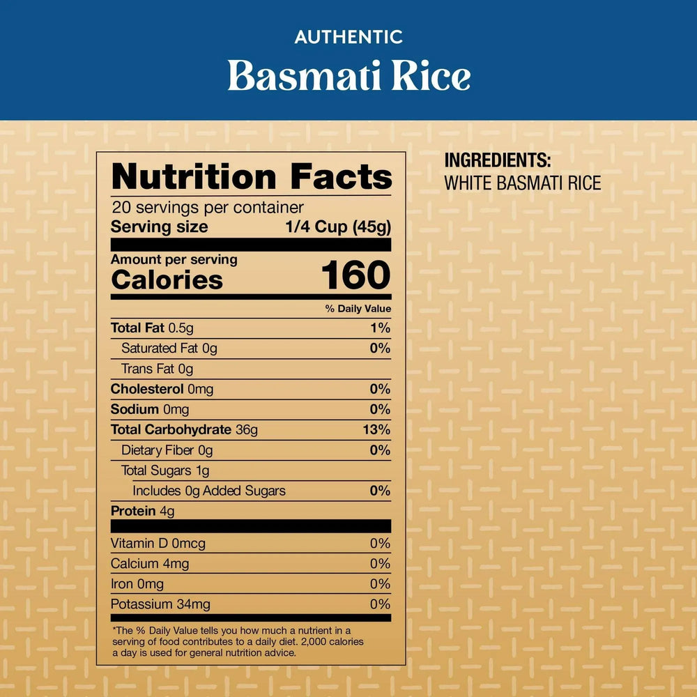 Authentic Royal Naturally Aged Indian White Basmati Rice, Long-Grain, Gluten-free - 5 lbs - USA MEGA SHOP