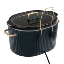 Atlantic blue programmable slow cooker with lid and side handles