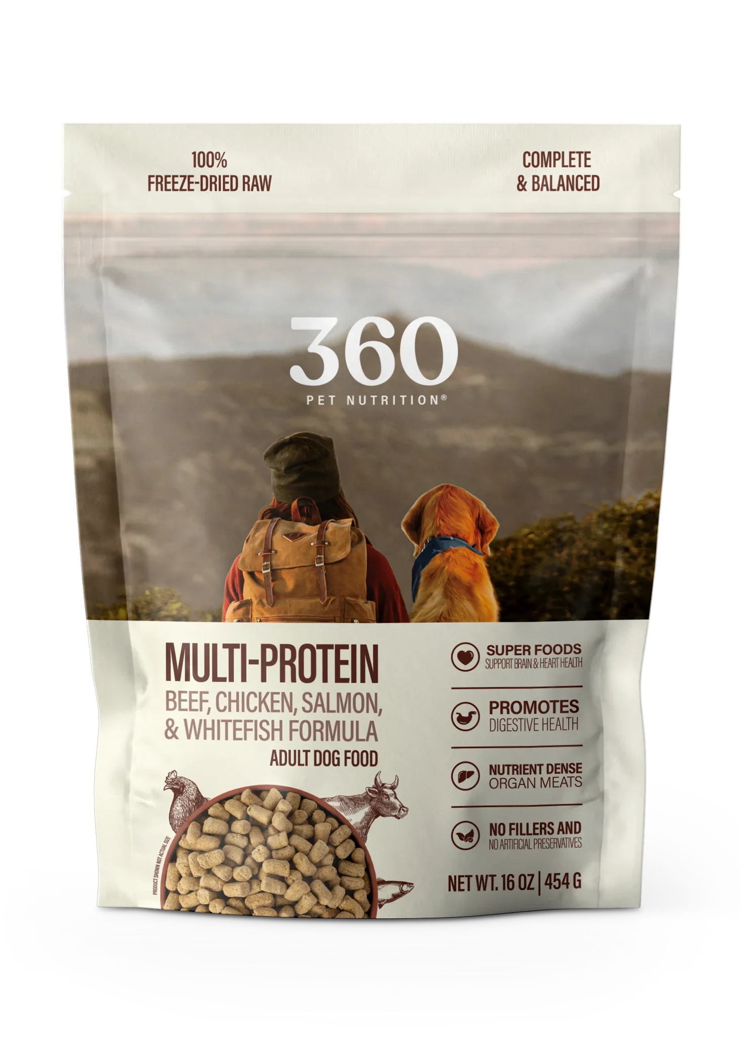 360 Pet Nutrition Multi Protein Flavor Freeze Dried Dog Food
