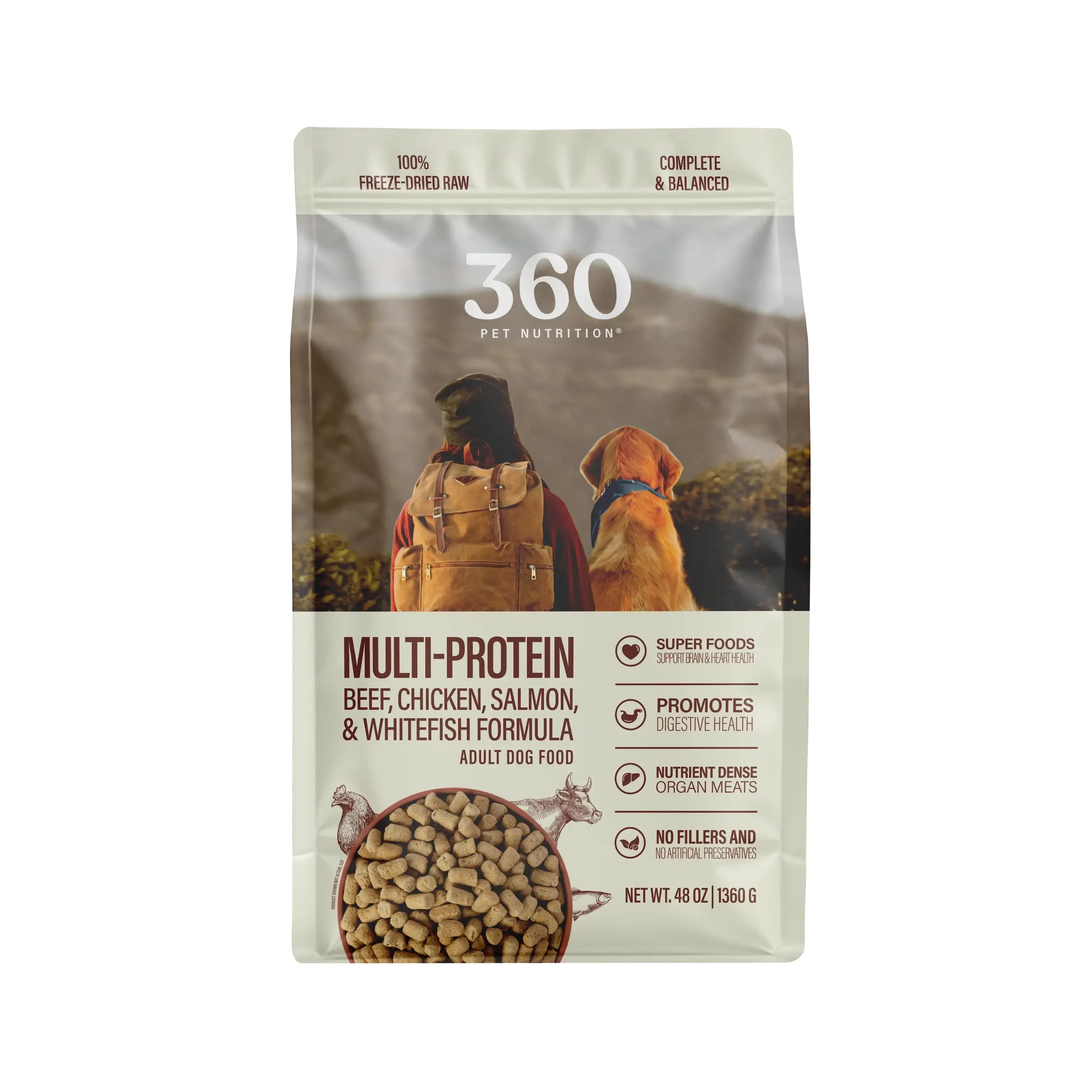 360 Pet Nutrition Multi Protein Flavor Freeze Dried Dog Food
