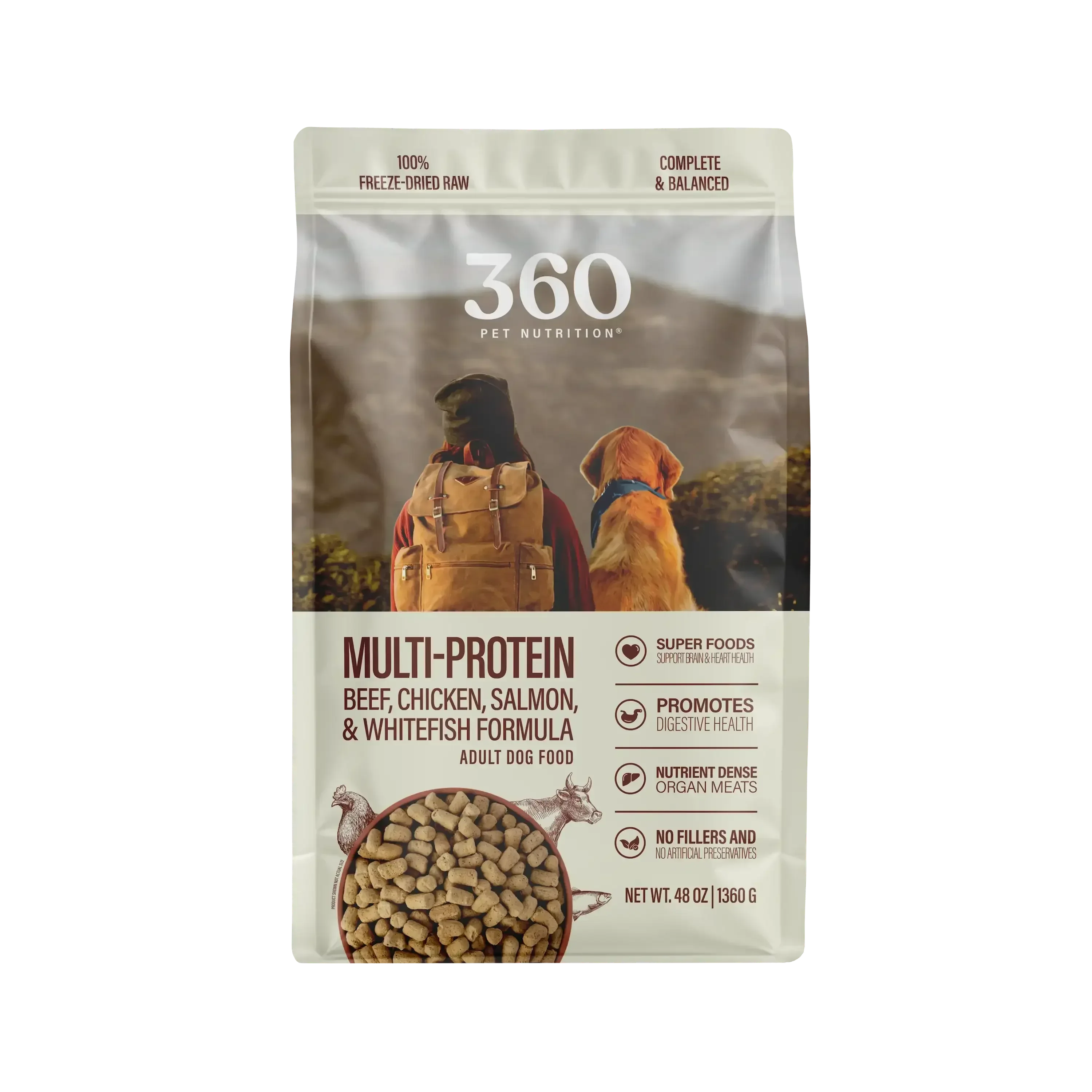 360 Pet Nutrition Multi Protein Flavor Freeze Dried Dog Food