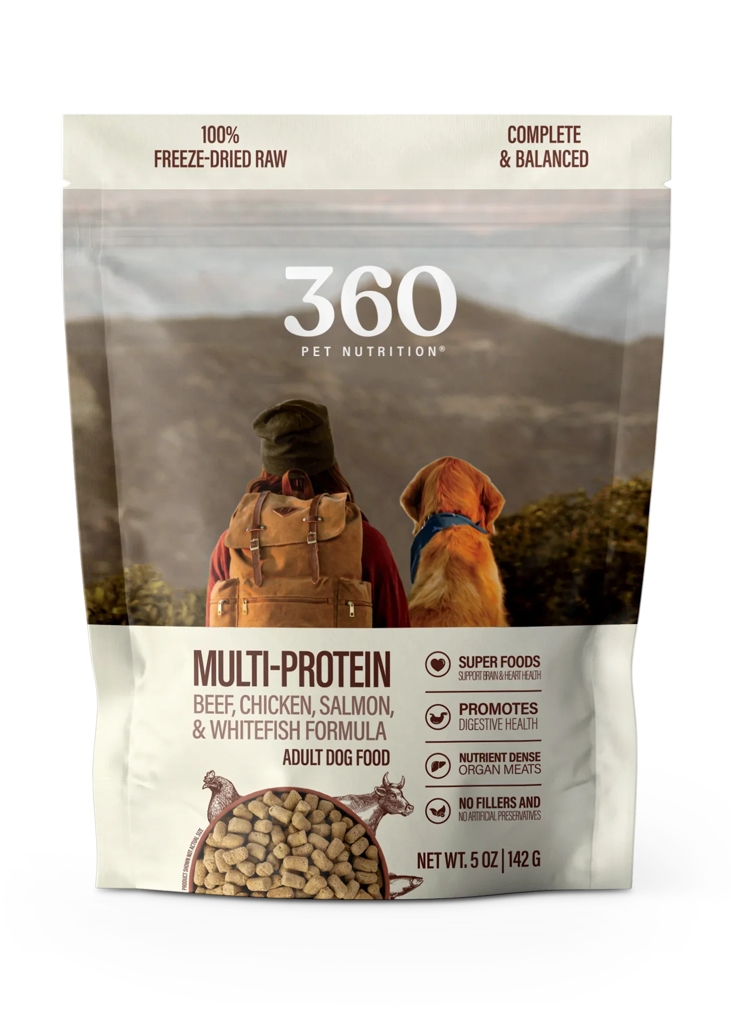 360 Pet Nutrition Multi Protein Flavor Freeze Dried Dog Food
