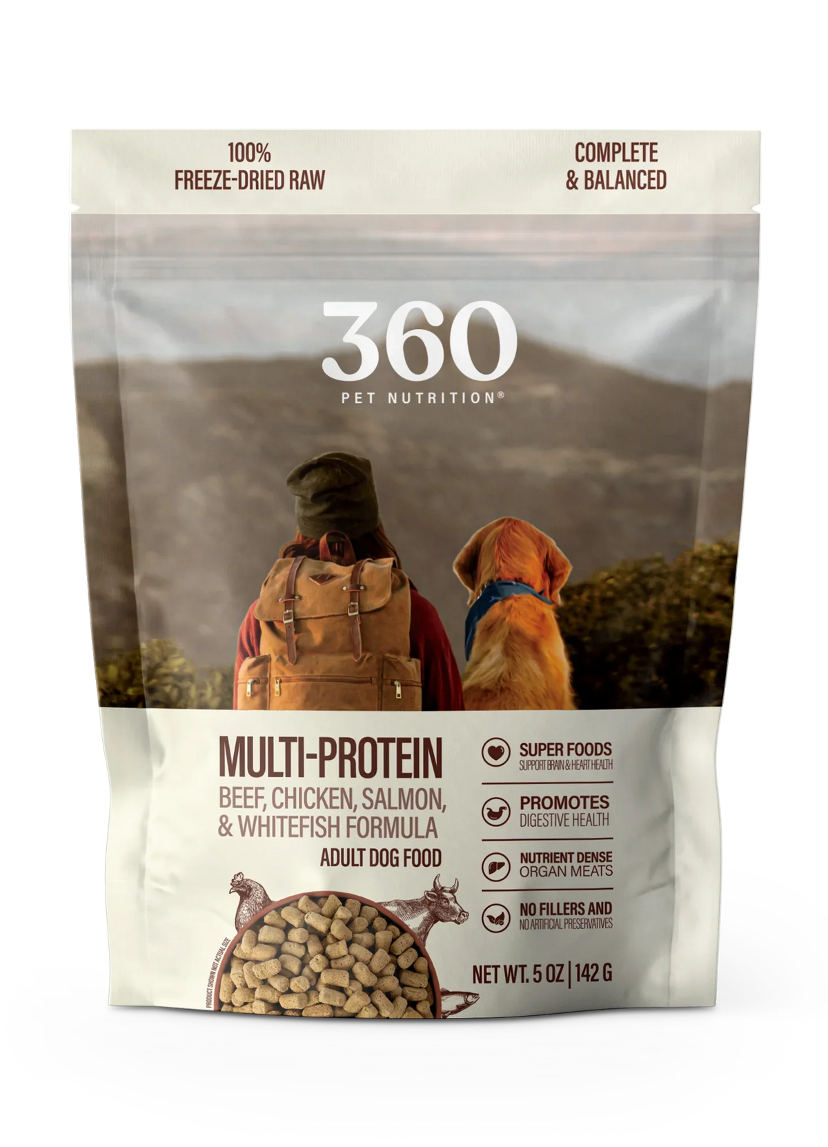 360 Pet Nutrition Multi Protein Flavor Freeze Dried Dog Food