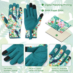 Hengguang Gardening Gloves for Women - Thorn Proof & Puncture Resistant, Breathable Floral Gloves for Rose Pruning,Mother's Day Gift (Floral Design) - USA MEGA SHOP