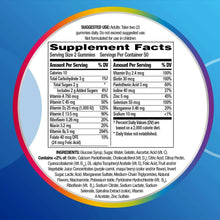 Supplement Facts panel for Centrum Men Multigummies gummy vitamins