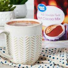 Milk chocolate hot cocoa mix canister with mug of cocoa, Great Value