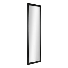 Rectangular over-the-door mirror with black frame and tall vertical reflective panel