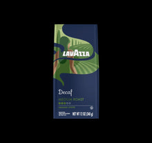 Lavazza decaf ground coffee bag, medium roast, net wt 12 oz (340 g)