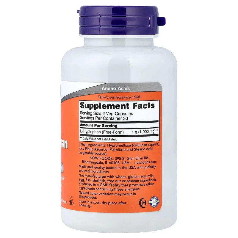 NOW Foods, L-Tryptophan, 500 mg - USA MEGA SHOP