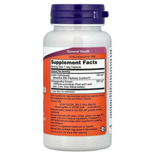 Ashwagandha stress relief supplement bottle back label with Supplement Facts panel.