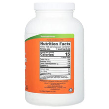 NOW Foods Spirulina Powder bottle back label with Nutrition Facts panel