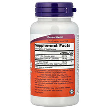 NOW Foods grape seed supplement facts label on veggie capsule bottle back