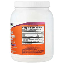 Collagen protein supplement jar with back Supplement Facts label panel