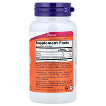 Vitamin E supplement bottle back label with Supplement Facts and orange panel