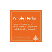 Whole Herbs marketing card with orange background and 'Whole Herbs' heading