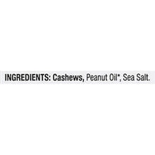 Ingredients list: cashews, peanut oil, sea salt