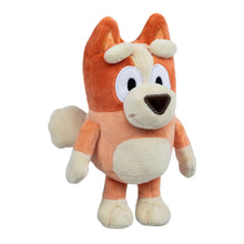 Orange plush dog character with cream muzzle and belly, soft stuffed arms