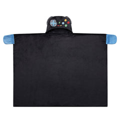 Your Zone Kids Black Gamer Glow in the Dark Hooded Throw, 40" x 50"