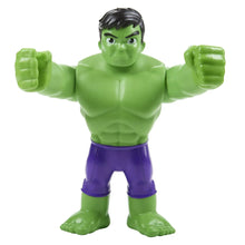 Hulk-style green superhero action figure with purple shorts, arms outstretched
