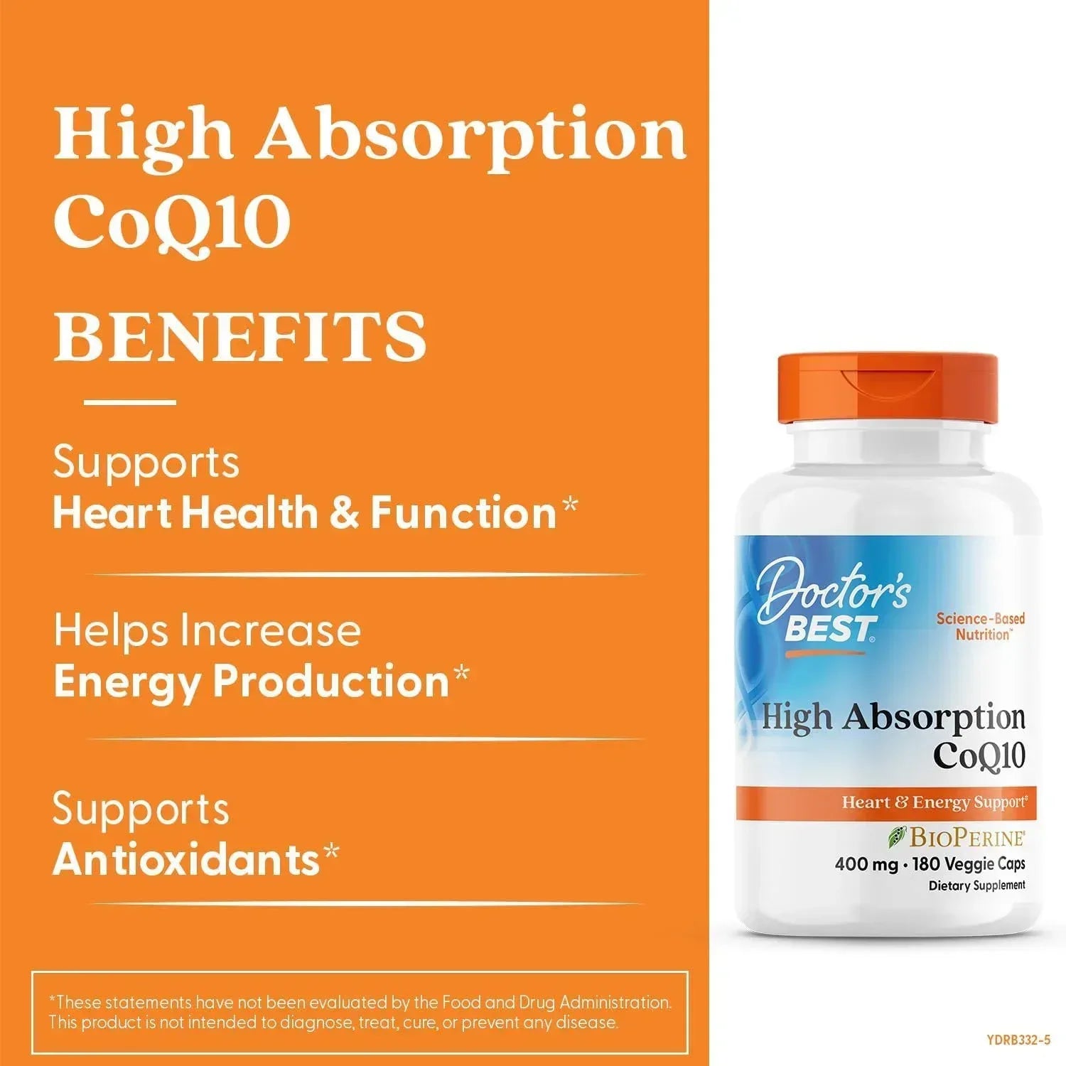 Doctor's Best, High Absorption CoQ10 with BioPerine®, 60 Veggie Caps