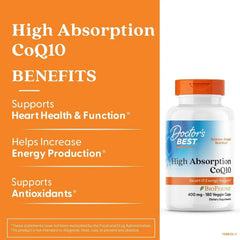 Doctor's Best, High Absorption CoQ10 with BioPerine®, 60 Veggie Caps - USA MEGA SHOP