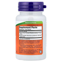 Butterbur supplement bottle back label with Supplement Facts orange panel