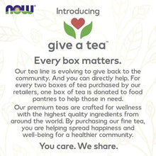 Tea marketing card: give a tea, every box matters text