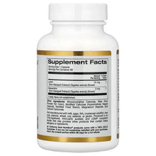 Lutein supplement facts bottle, California Gold Nutrition, 90 veggie capsules