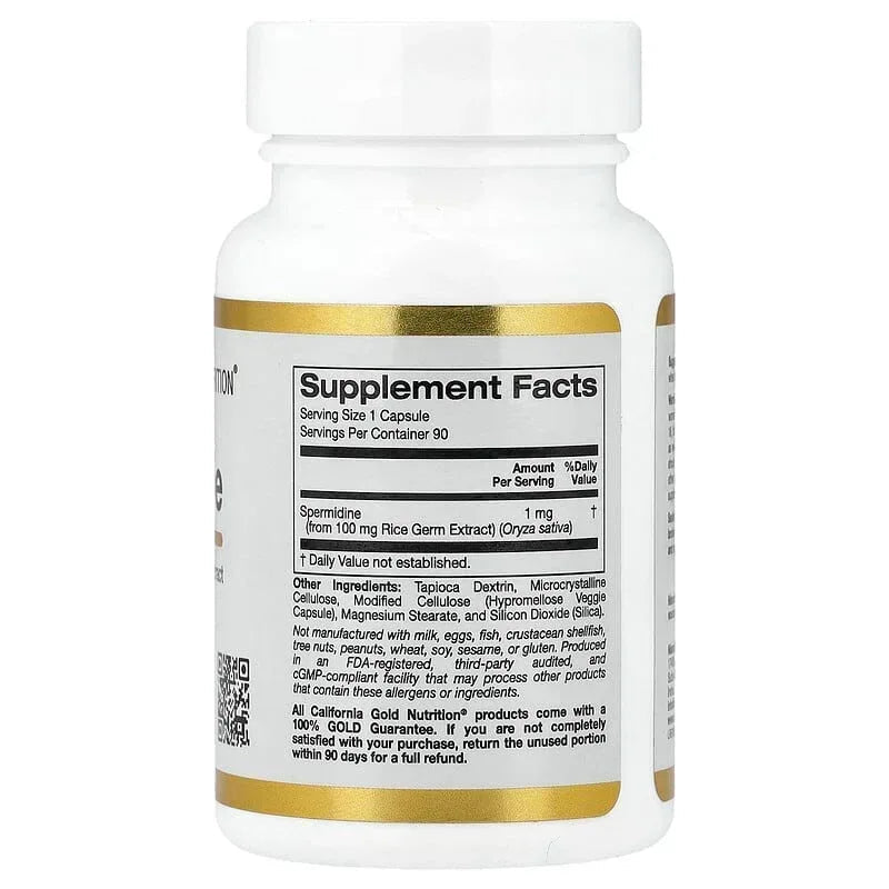 California Gold Nutrition, Spermidine, Rice Germ Extract, 1 mg