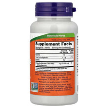 NOW Chlorella bottle back label with Supplement Facts panel