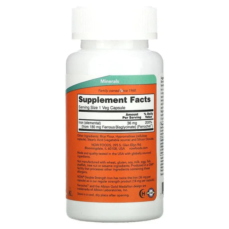 NOW Foods, Iron, 18 mg & 36 mg - USA MEGA SHOP