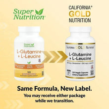 Two supplement bottles shown side by side: Same Formula, New Label