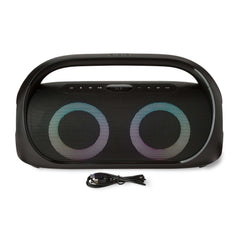 onn Portable FM Boombox with LED Lighting