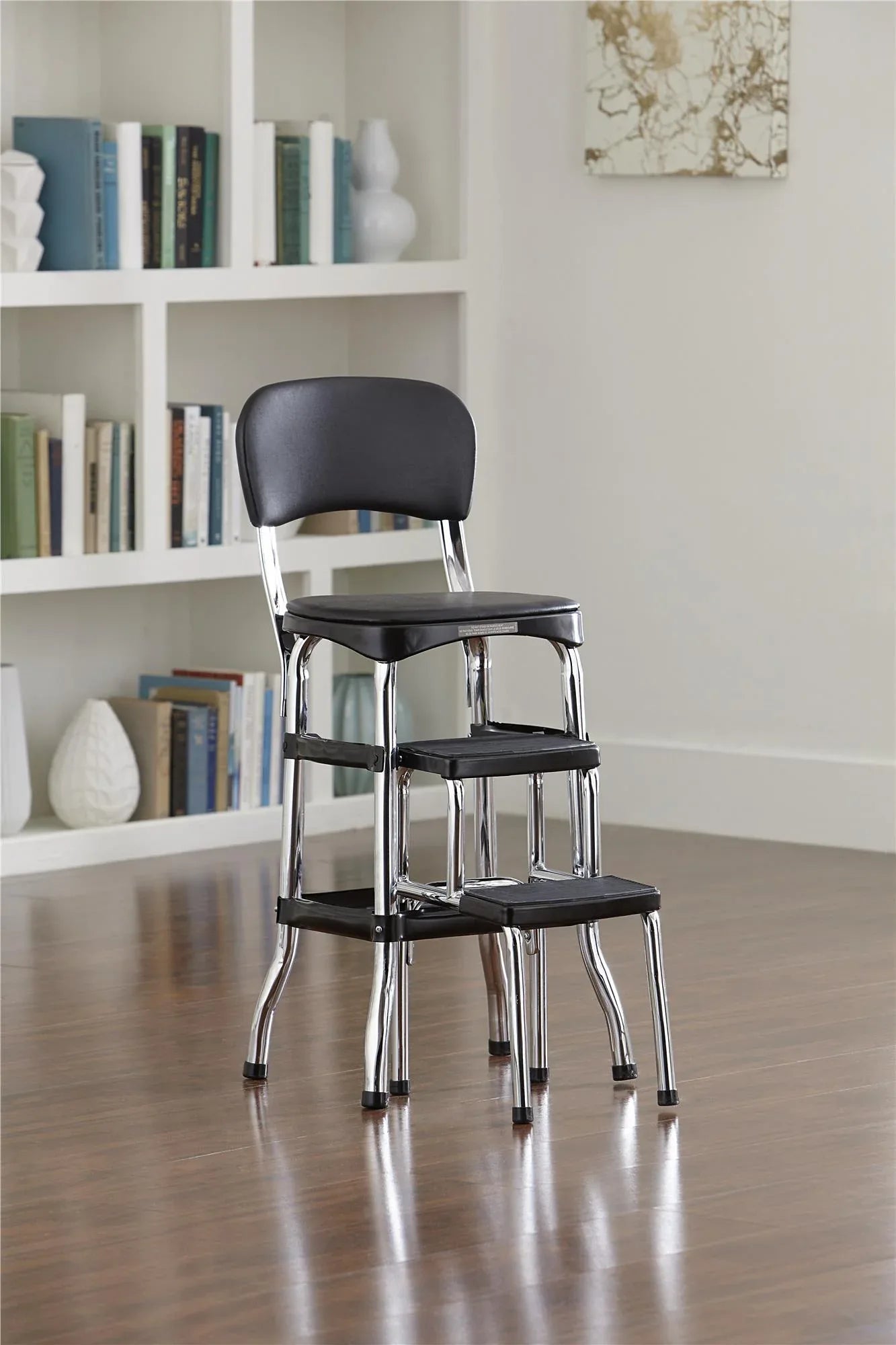 Black Retro Counter Chair / Step Stool