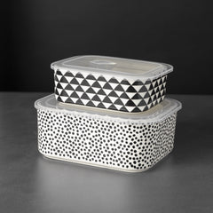 Thyme & Table 4-Piece Rectangle Ceramic Baking Dish & Lid Set - Dot