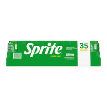 Sprite Lemon-Lime soda multipack, front view showing 35 cans