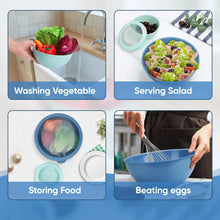 Walchoice nesting prep bowls with lids used for washing vegetables and serving salad