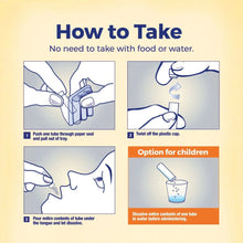 Boiron Oscillococcinum dosing instructions panel with tube, cap, and cup diagrams