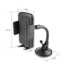 Universal car phone mount with suction cup base and adjustable holder, black