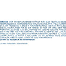 Coffee cake box ingredients panel on the Hostess Cinnamon Streusel product