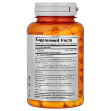 NOW Sports Kre-Alkalyn creatine bottle, Supplement Facts label (back view)