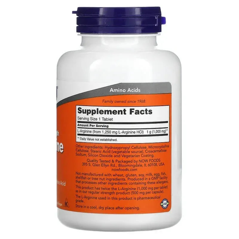 NOW Foods, L-Arginine, 1,000 mg, 120 Tablets