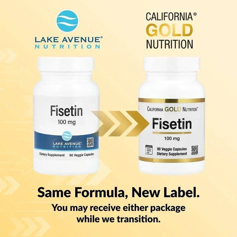 California Gold Nutrition, Fisetin, 100 mg, 90 Veggie Capsules