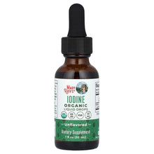 Iodine organic liquid drops bottle with black dropper top, unflavored, 1 fl oz (30 ml)