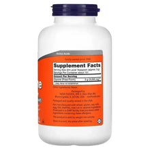 Glycine supplement powder bottle with supplement facts panel