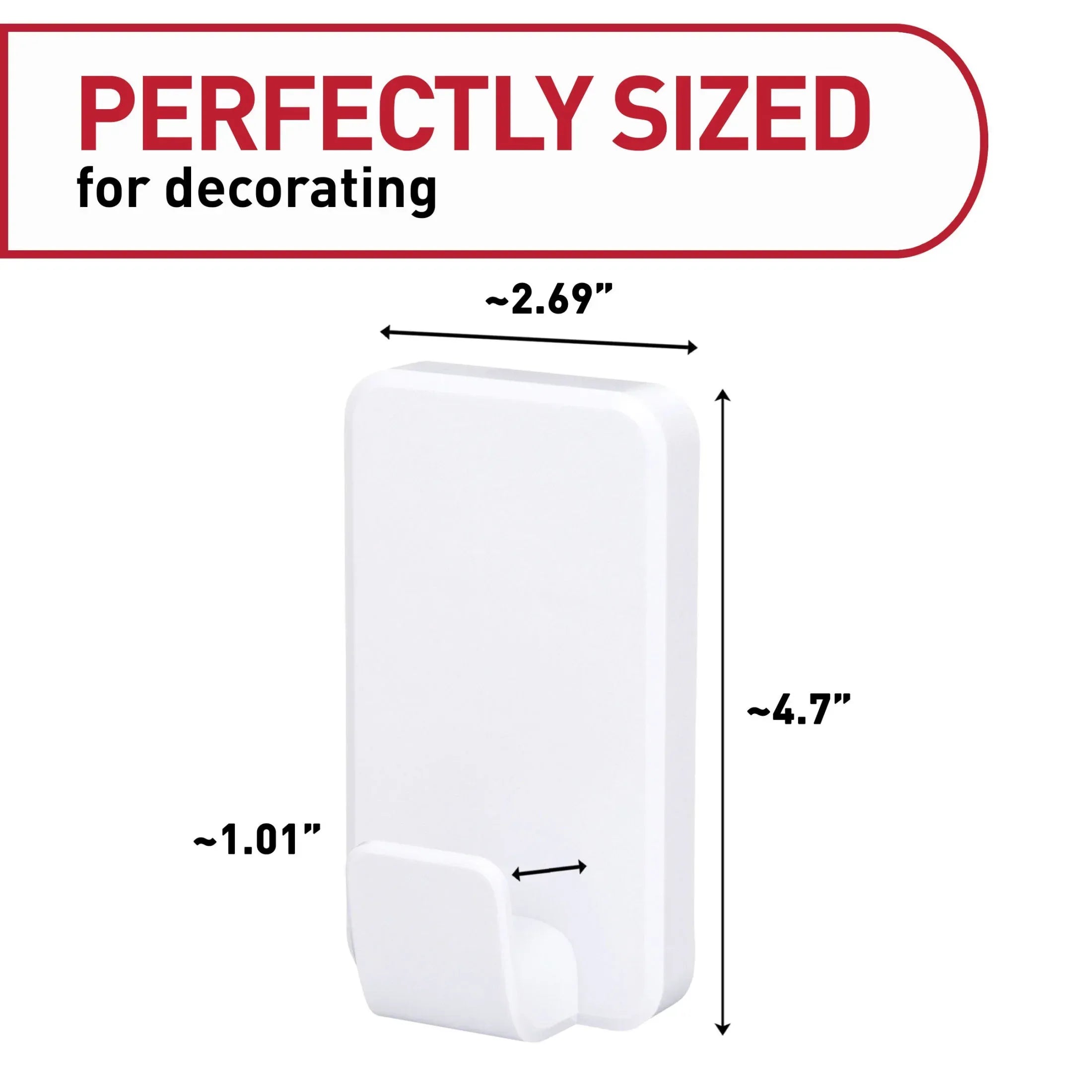 Command 15 lb XL Heavyweight Hook, White, 1 Wall Hook, Damage-Free Hanging